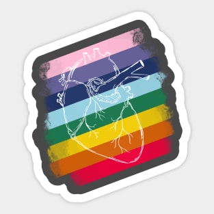 Rainbow Heart on Pocket Sticker